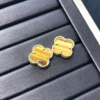 [Clover Jewelry]CLOVER MEDIUM 1 MOTIFS TIGER EYE EARRINGS