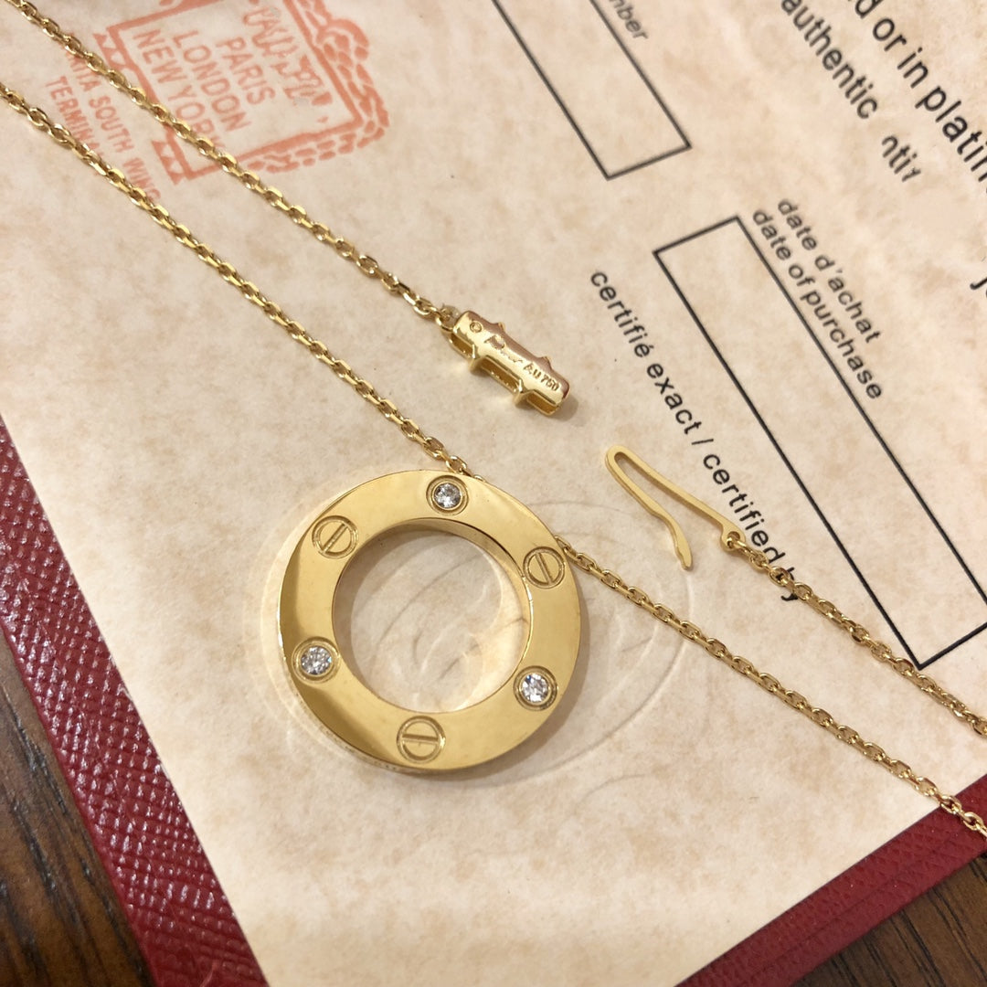 [Clover Jewelry]LOVE NECKLACE 16MM 3 DIAMONDS