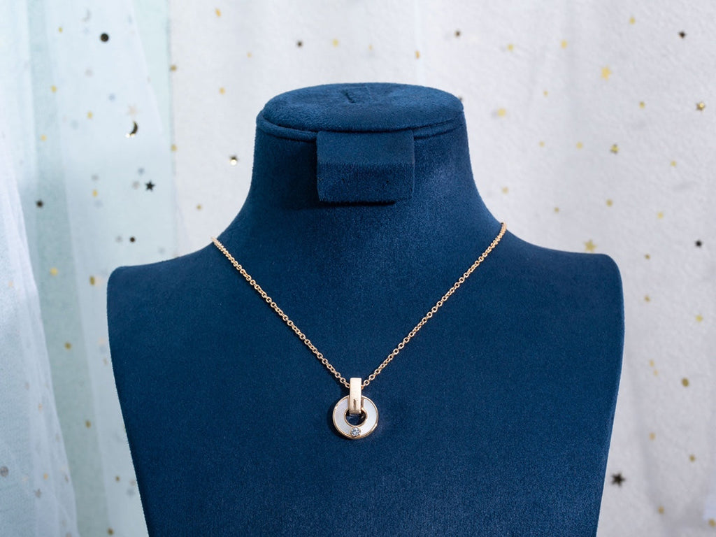 [Clover Jewelry]GARI NECKLACE PINK GOLD MOP