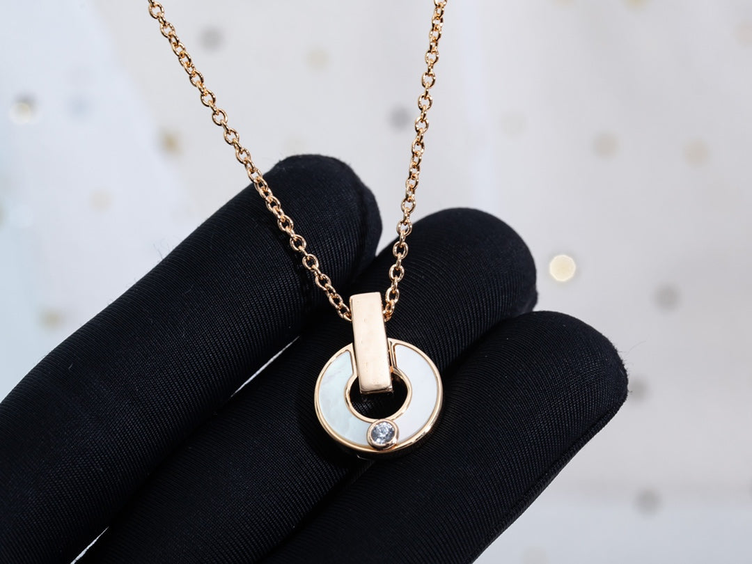 [Clover Jewelry]GARI NECKLACE PINK GOLD MOP