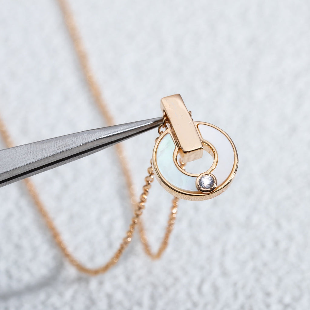 [Clover Jewelry]GARI NECKLACE PINK GOLD MOP
