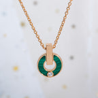 [Clover Jewelry]GARI-HALSKETTE ROSÉGOLD MALACHIT