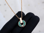 [Clover Jewelry]GARI-HALSKETTE ROSÉGOLD MALACHIT