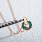 [Clover Jewelry]GARI-HALSKETTE ROSÉGOLD MALACHIT