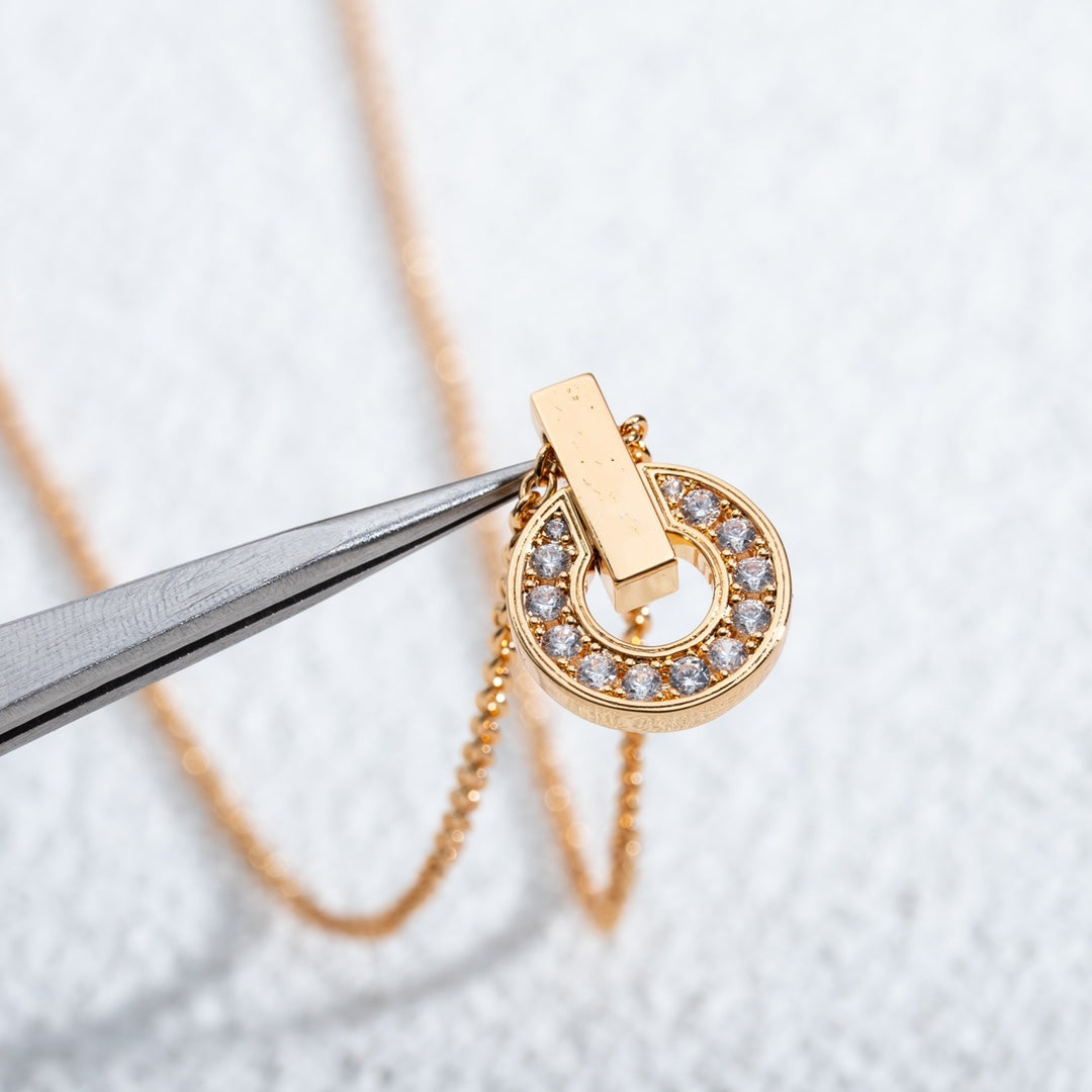 [Clover Jewelry]GARI NECKLACE PINK GOLD DIAMOND