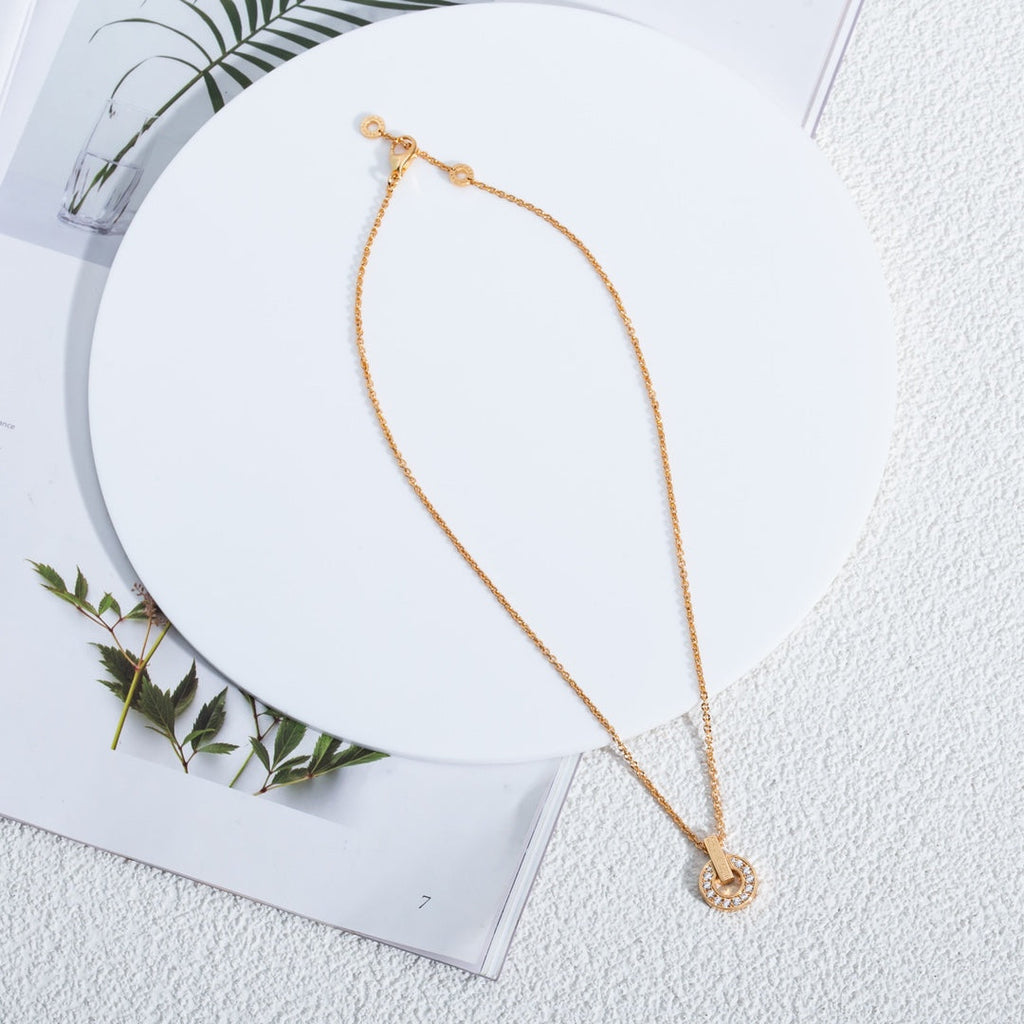 [Clover Jewelry]GARI NECKLACE PINK GOLD DIAMOND