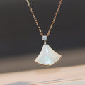 [Clover Jewelry]DREAM NECKLACE WHITE MOP PINK GOLD 1 DIAMOND