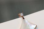 [Clover Jewelry]DREAM NECKLACE WHITE MOP PINK GOLD 1 DIAMOND