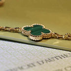 [Clover Jewelry]CLOVER 5 MOTIFS MALACHITE BRACELET