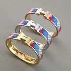 [Clover Jewelry]H BRACELET DOTTED BORDER 12MM