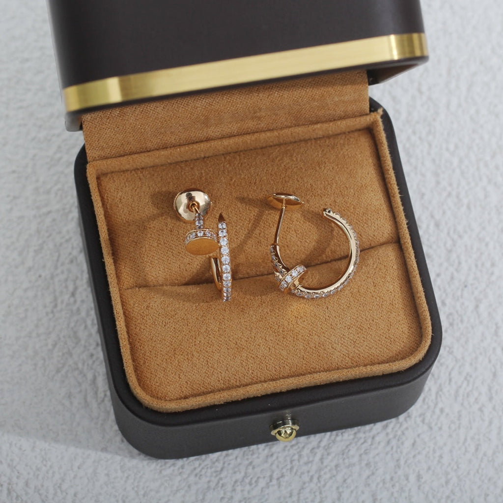 [Clover Jewelry]JUSTE EARRINGS 12.75MM PINK GOLD DIAMOND
