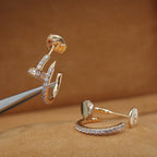 [Clover Jewelry]JUSTE EARRINGS 12.75MM PINK GOLD DIAMOND