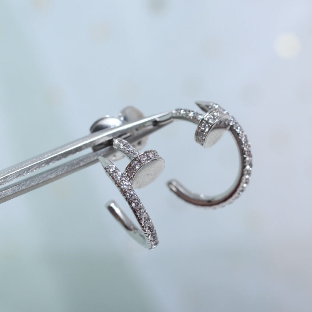 [Clover Jewelry]JUSTE EARRINGS 12.75MM SILVER DIAMOND