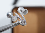 [Clover Jewelry]JUSTE EARRINGS 12.75MM SILVER DIAMOND