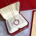 [Clover Jewelry]JUSTE HALSKETTE GOLD ROT DIAMANTEN