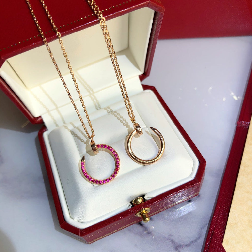 [Clover Jewelry]JUSTE HALSKETTE GOLD ROT DIAMANTEN