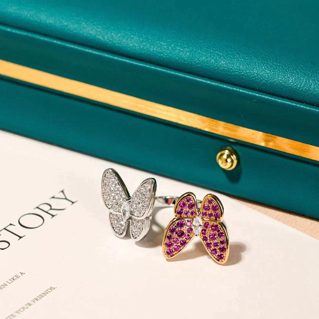 [クローバージュエリー]TWIN BUTTERFLY DIAMOND RING