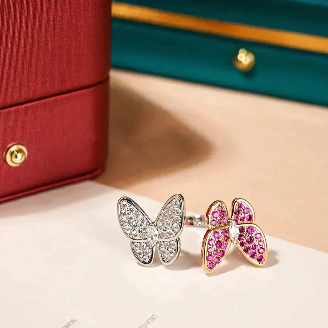 [クローバージュエリー]TWIN BUTTERFLY DIAMOND RING