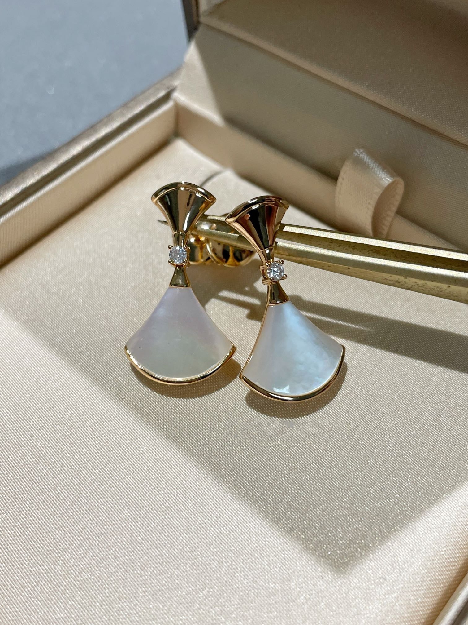 [Clover Jewelry]DREAM MOP 1 DIAMOND EARRINGS