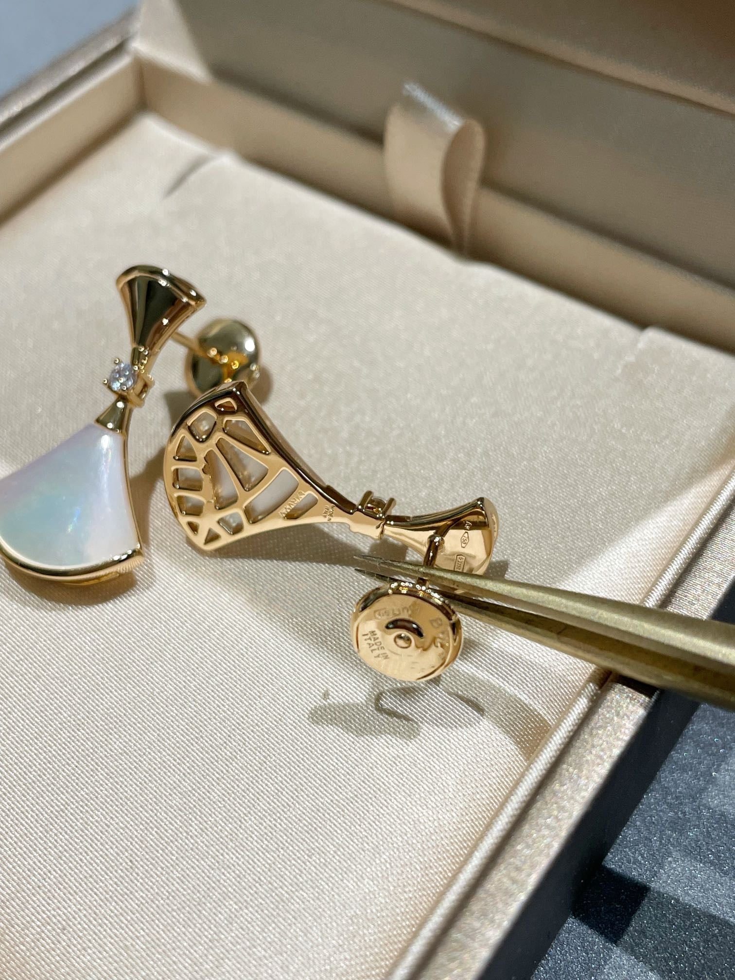 [Clover Jewelry]DREAM MOP 1 DIAMOND EARRINGS
