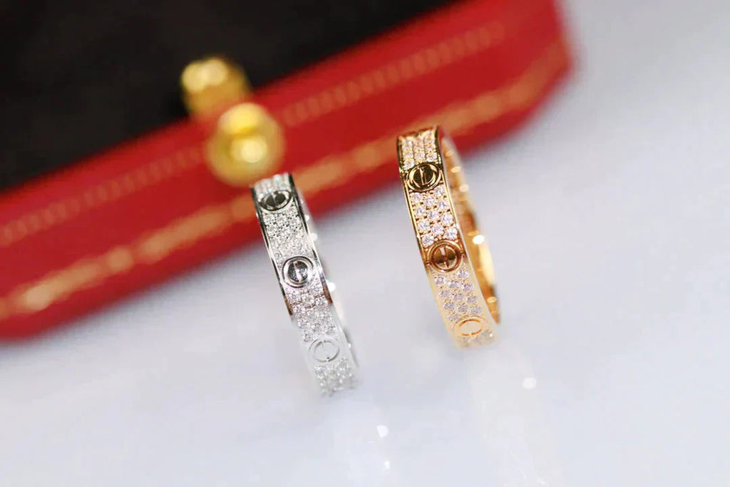 [Clover Jewelry]LOVE RING 3.6MM DIAMOND PAVED