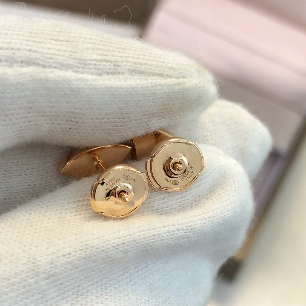[Clover Jewelry]DREAM EARRINGS 3 MOTIFS ONYX MOP PINK GOLD