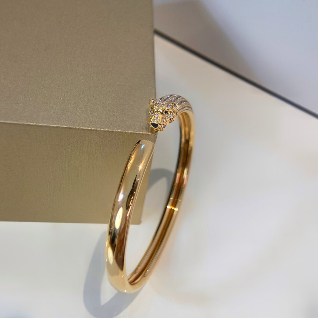 [Clover Jewelry]PANTHERE GOLD DIAMOND OPEN BRACELET
