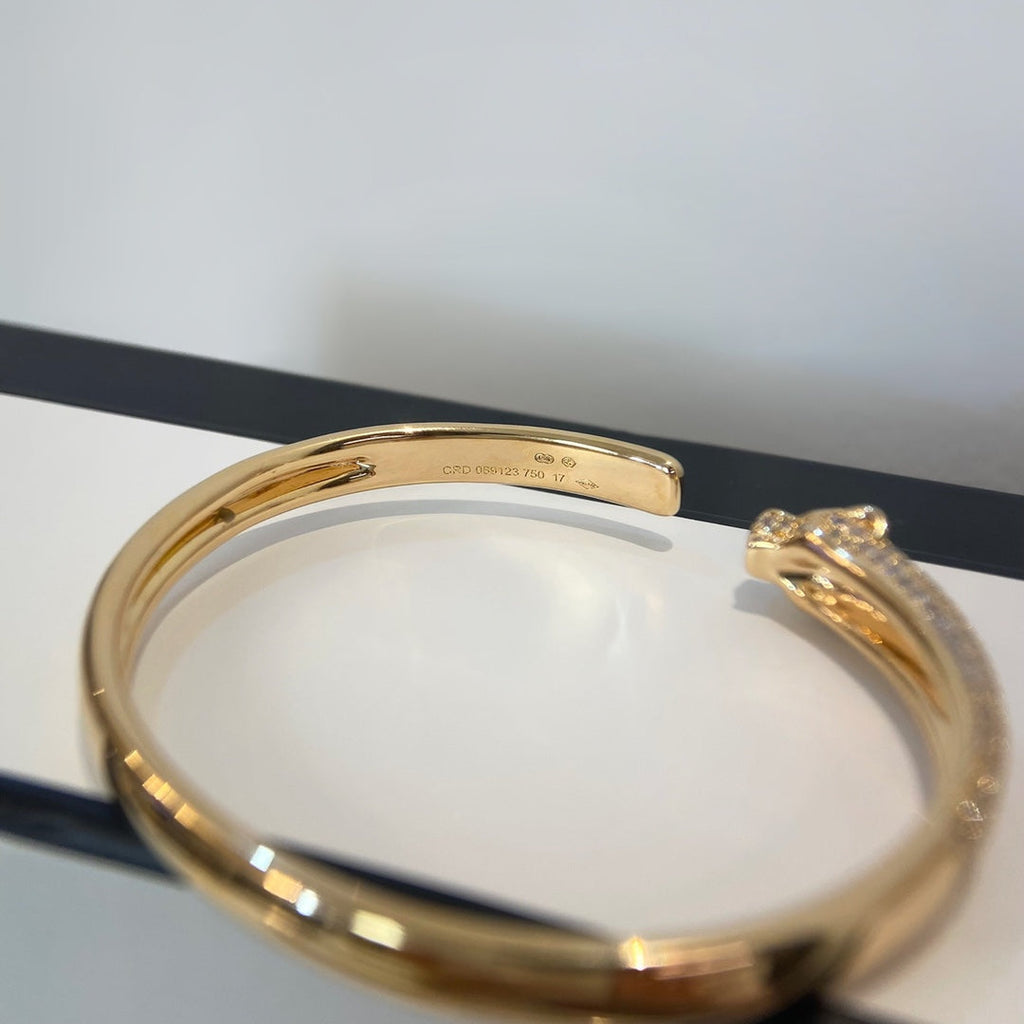 [Clover Jewelry]PANTHERE GOLD DIAMOND OPEN BRACELET