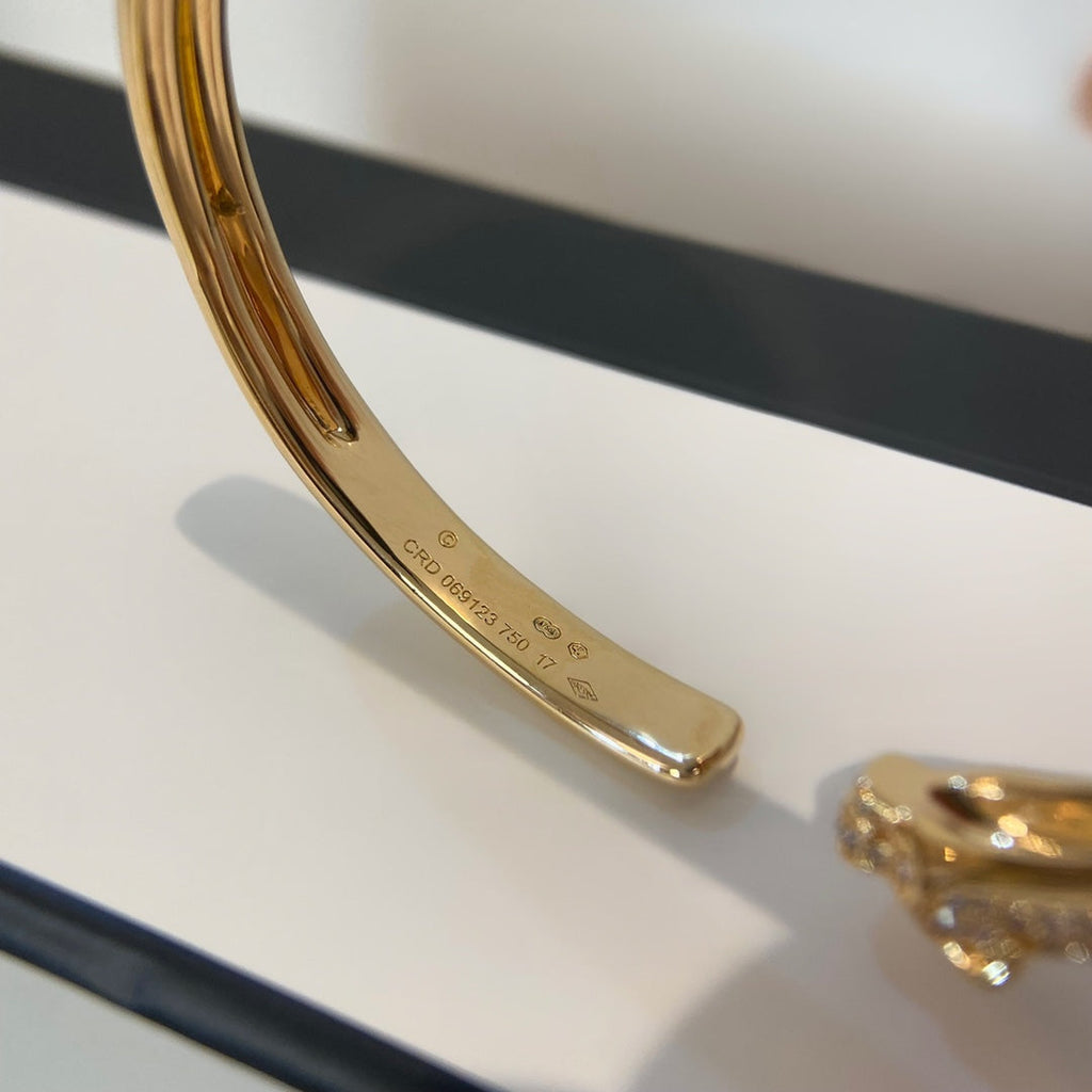 [Clover Jewelry]PANTHERE GOLD DIAMOND OPEN BRACELET