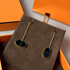 [Clover Jewelry]CHAINE VERSO BLACK CERAMIC EARRINGS