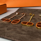 [Clover Jewelry]CHAINE VERSO BLACK CERAMIC EARRINGS