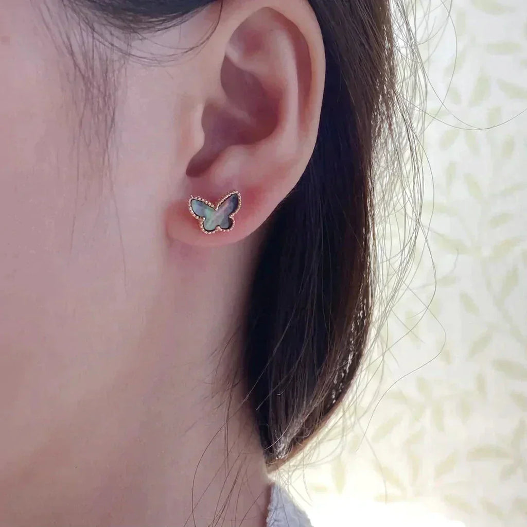 [Clover Jewelry]BUTTERFLY DARK MOP  EARRINGS