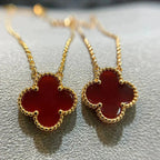 [Clover Jewelry]CLOVER 15MM CARNELIAN SINGLE FLOWER NECKLACE