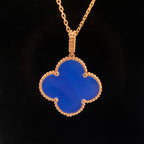 [Clover Jewelry]CLOVER 25MM NECKLACE TURQUOISE ROSE GOLD
