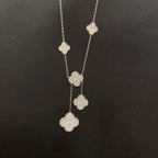 [Clover Jewelry]CLOVER 5 MOTIFS SILVER DIAMONDS NECKLACE