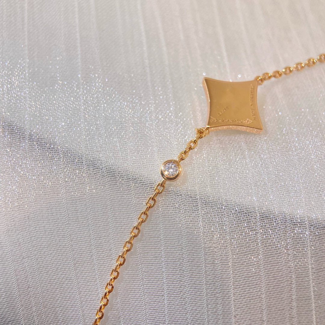 [Clover Jewelry]COLOR STAR CARNELIAN PINK GOLD DIAMOND BRACELET