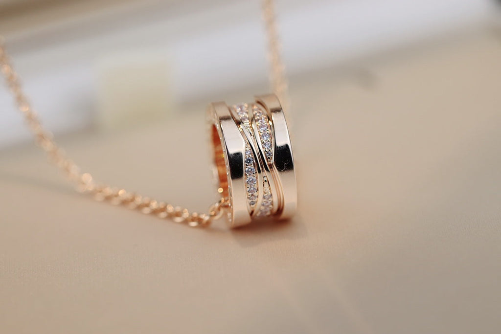 [Clover Schmuck]ZERO 1 ROSÉGOLD DIAMANT HALSKETTE
