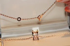 [Clover Jewelry]ZERO 1 ROCK PEDANT PINK GOLD BLACK NECKLACE