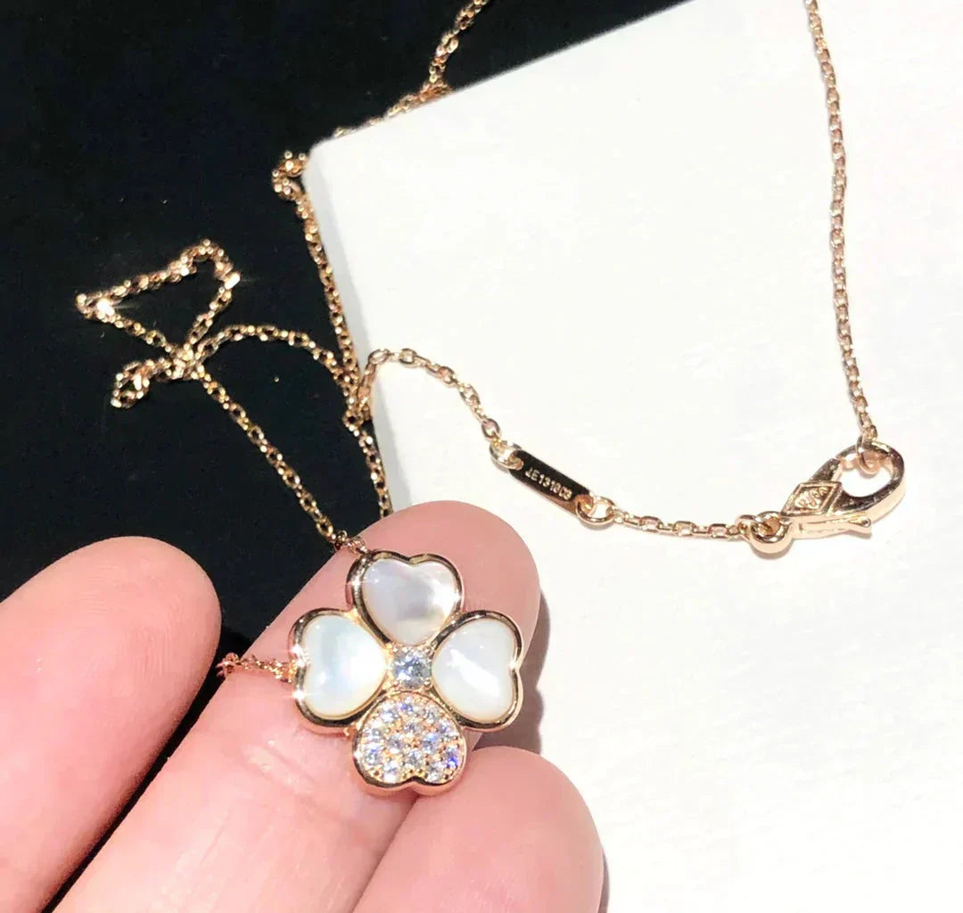 [Clover Jewelry]CLOVER MOP DIAMOND ROSE GOLD NECKLACE