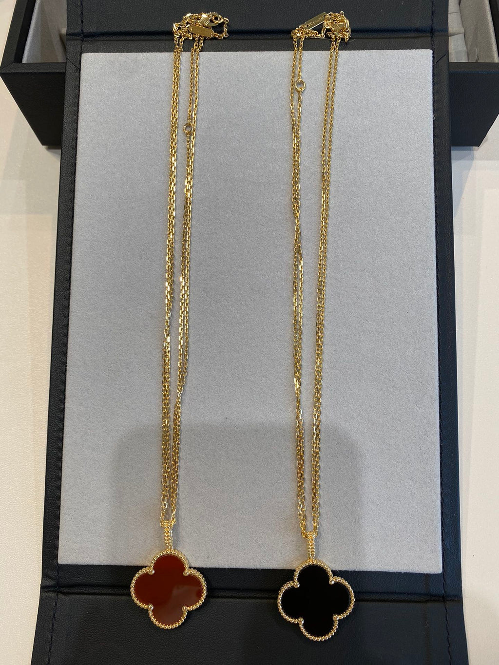 [Clover Jewelry]CLOVER 25MM NECKLACE GOLD CARNELIAN