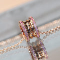 [Clover Jewelry]ZERO 1 ROCK ROSÉGOLD ROSA DIAMANT HALSKETTE
