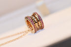 [Clover Jewelry]ZERO 1 ROCK ROSÉGOLD ROSA DIAMANT HALSKETTE