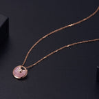 [Clover Jewelry]AMULETTE ROSE GOLD PINK MOP NECKLACE