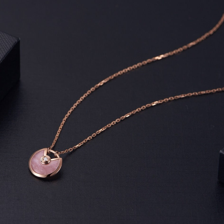 [Clover Jewelry]AMULETTE ROSE GOLD PINK MOP NECKLACE