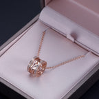 [Clover Jewelry]ZERO 1 PINK GOLD DIAMOND OPEN NECKLACE