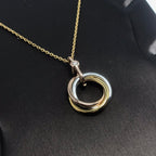 [Clover Jewelry]TRINITY SILVER GOLD PINK GOLD NECKLACE