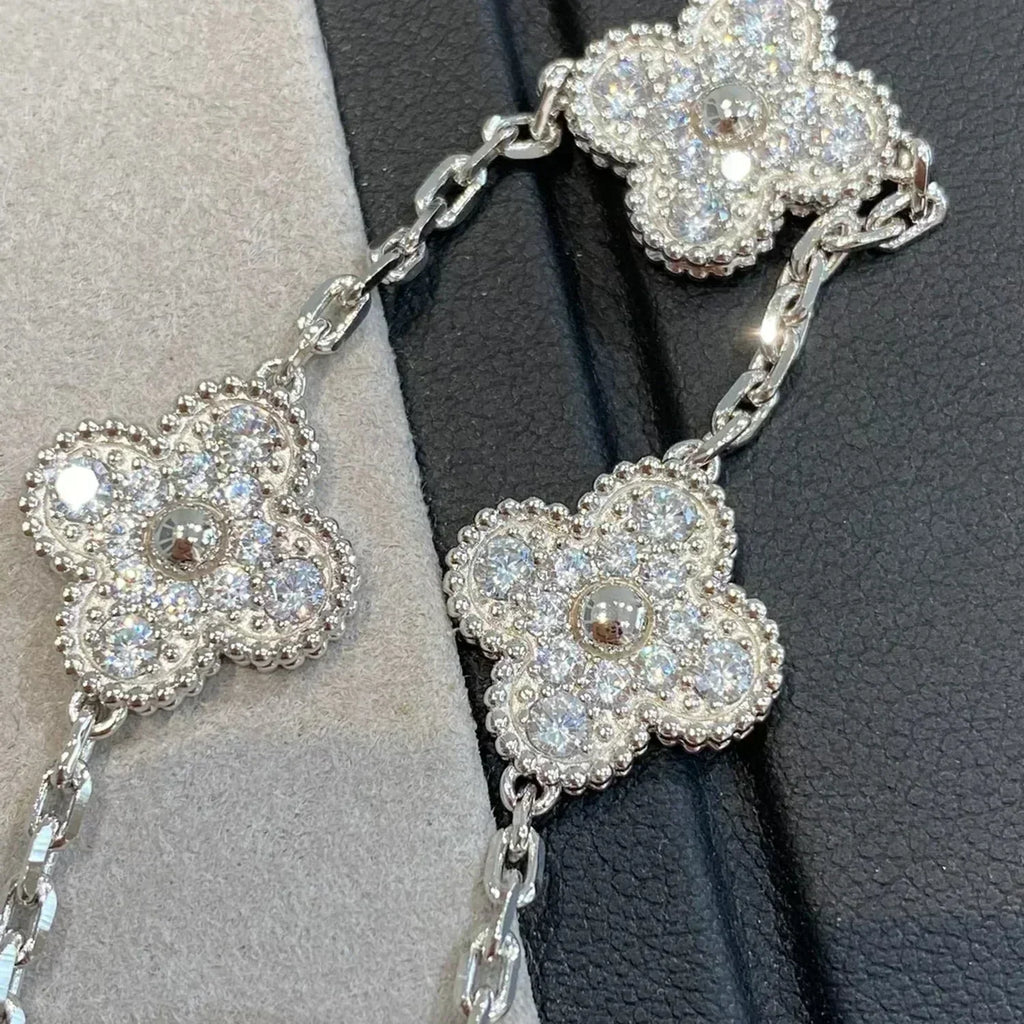 [Clover Jewelry]CLOVER 5 MOTIFS  DIAMANTEN ARMBAND SILBER