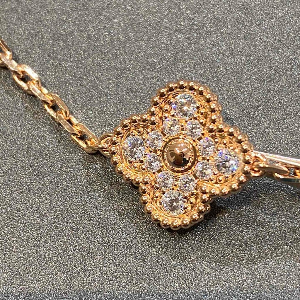 [Clover Jewelry]CLOVER 5 MOTIFS  FULL DIAMOND BRACELET