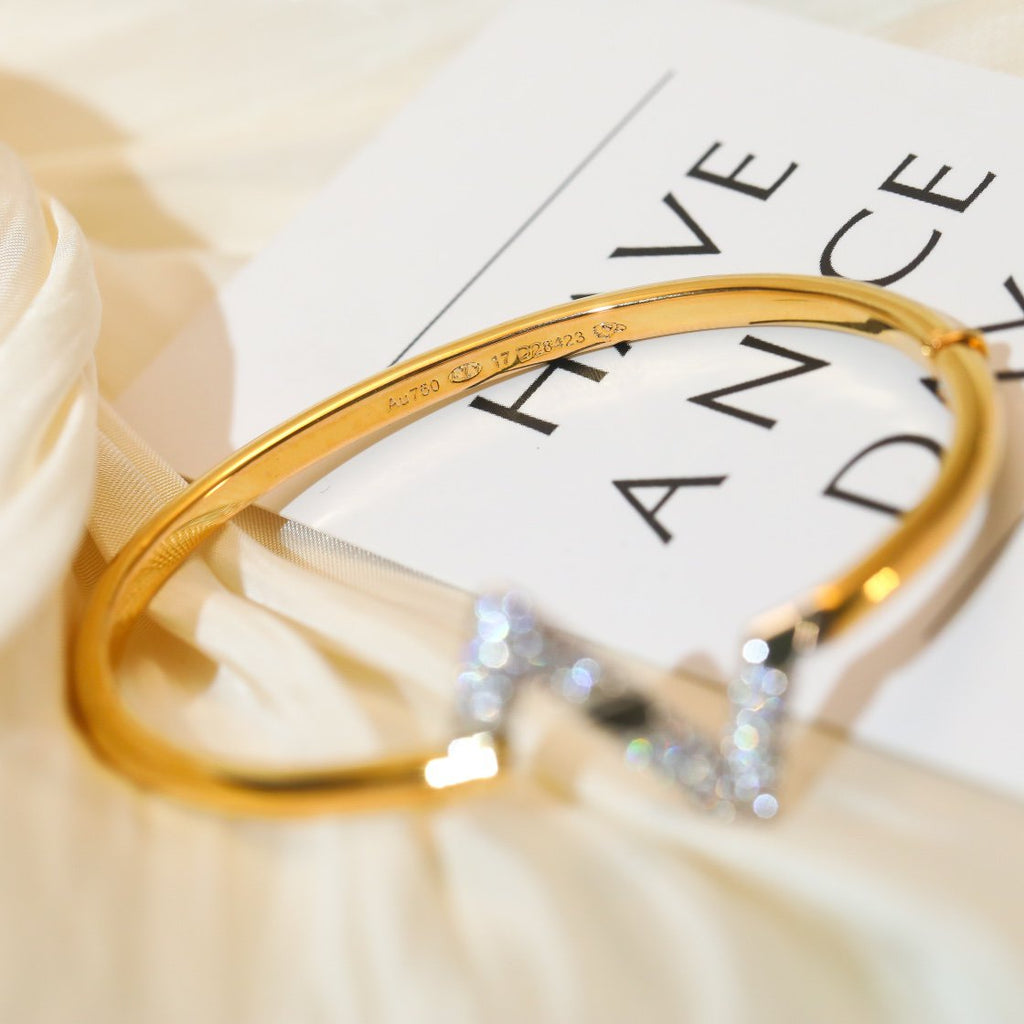 [Clover Jewelry]VOLTE UPSITE DOWN GOLD DIAMOND BRACELET