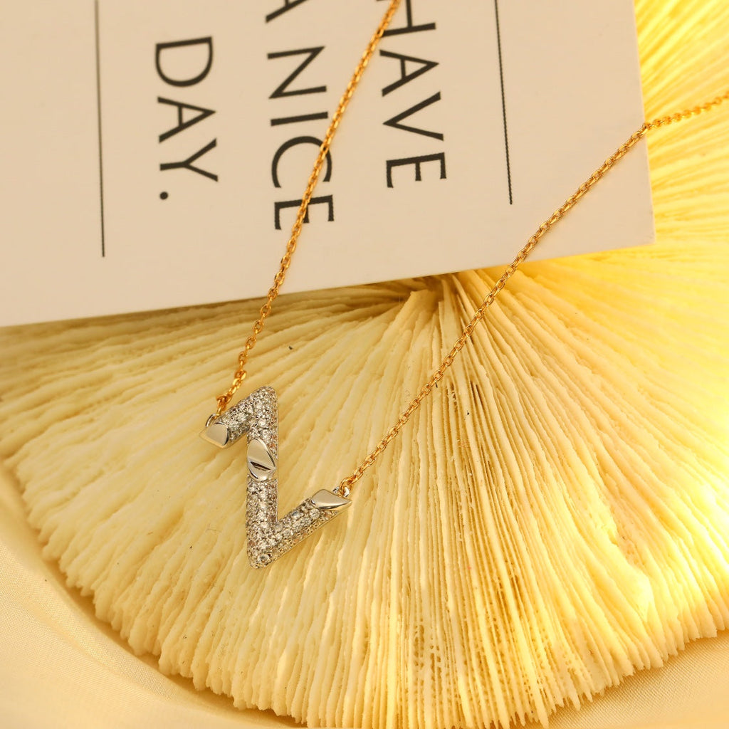 [Clover Jewelry]VOLT SILVER DIAMOND PEDANT NECKLACE